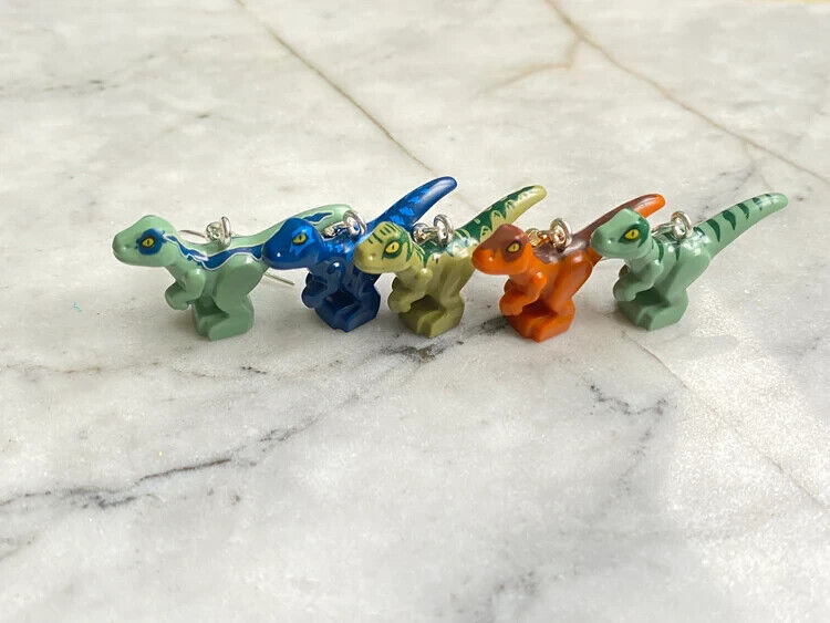 Brickohaulic Dinosaur Drop Earrings Handmade with LEGO® Bricks Parts