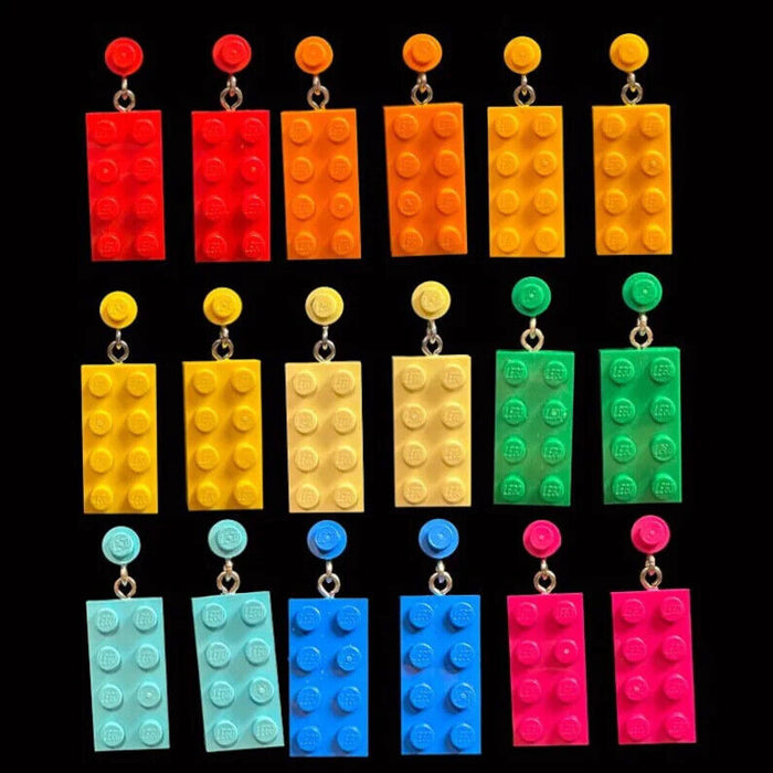 Brickohaulic Dangling Stud Earrings Handmade with LEGO® Bricks Parts
