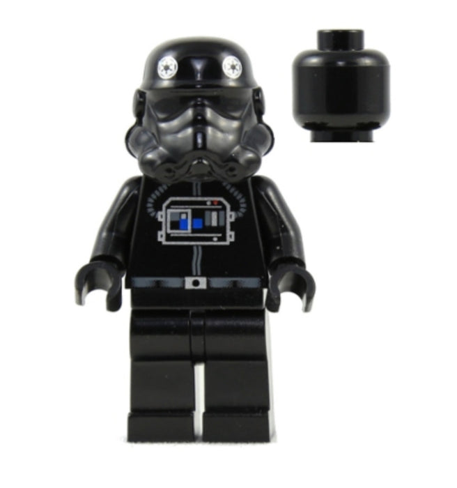 Lego TIE Interceptor Pilot 7659 6206  Black Head Star Wars Minifigure