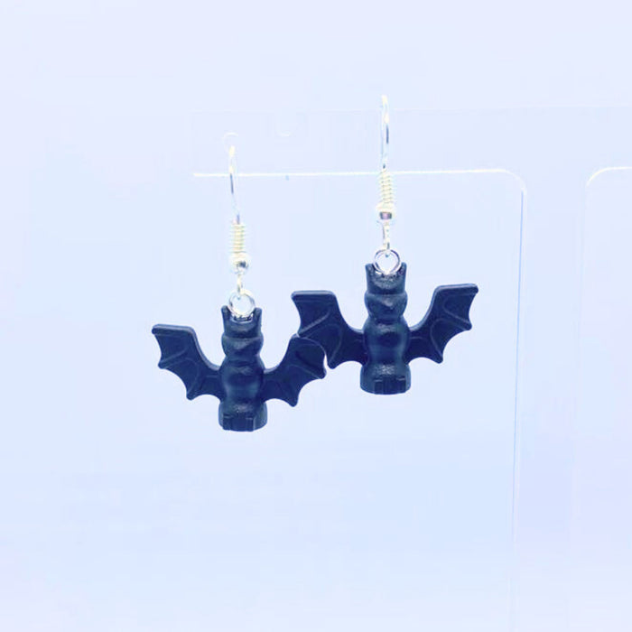 Brickohaulic Bat Drop Earrings Handmade with LEGO® Bricks Parts