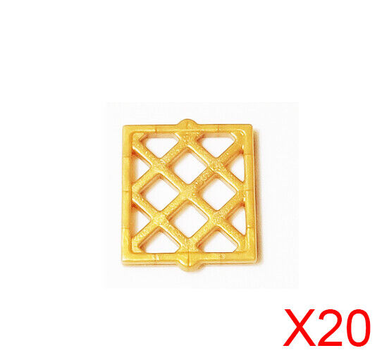 Lego Pearl Gold Window 1 x 2 x 2 Pane Lattice Diamond Parts Pieces Lot of 20