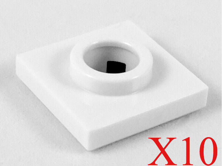 Lego White Tile Modified 2 x 2 with Large Hole Parts Pieces Lot of 10