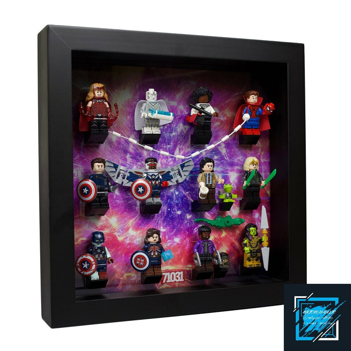 Brickohaulic Black Display Frame Case for Marvel Studios Minifigures 71031