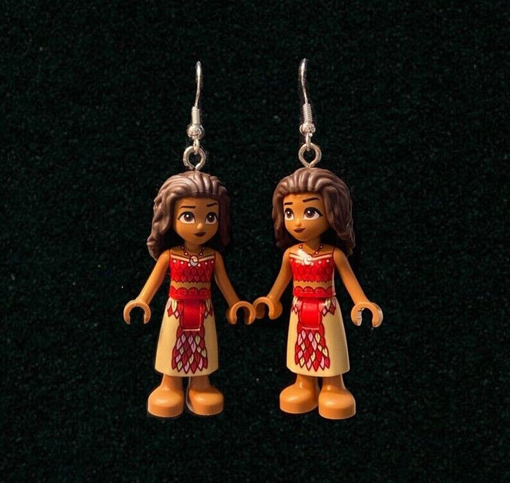 Brickohaulic Moana Doll Dangle Earrings Handmade with LEGO® Bricks Parts