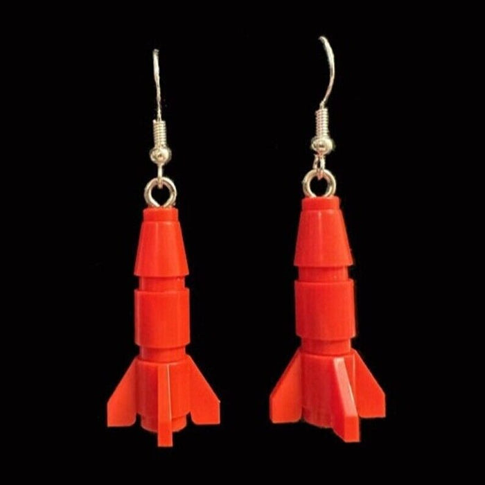 Brickohaulic Rocket Ship Earrings Handmade with LEGO® Bricks Parts