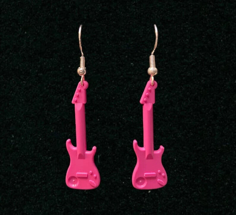 Brickohaulic Pink Guitar Earrings Handmade with LEGO® Bricks Parts