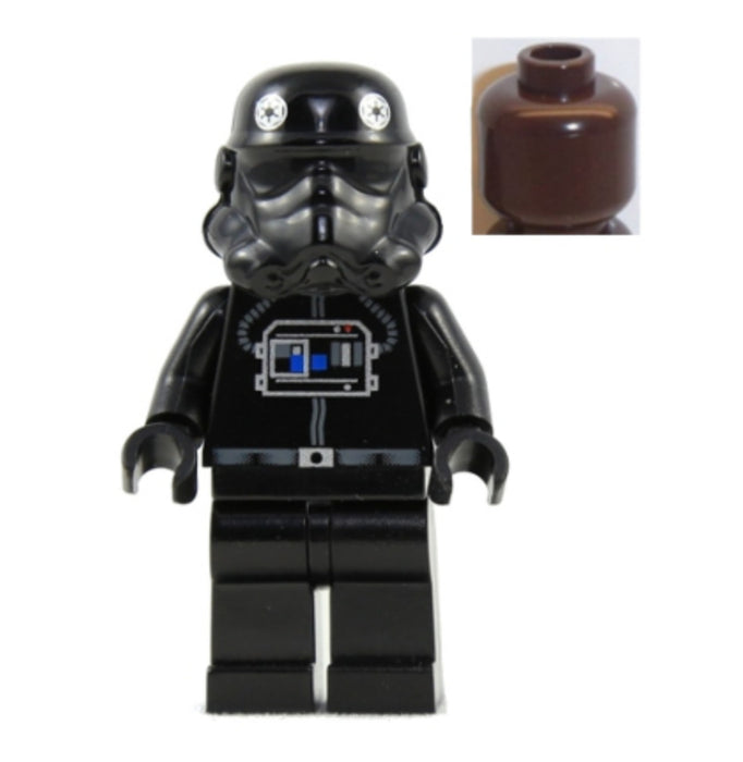 Lego TIE Fighter Pilot 4479 7146  Brown Head Star Wars Minifigure