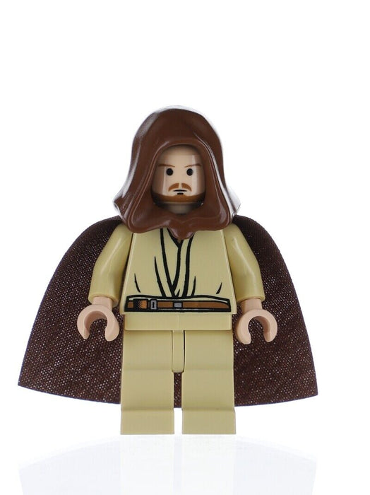 Lego Qui-Gon Jinn 7665 Light Flesh with Black Chin Dimple Star Wars Minifigure