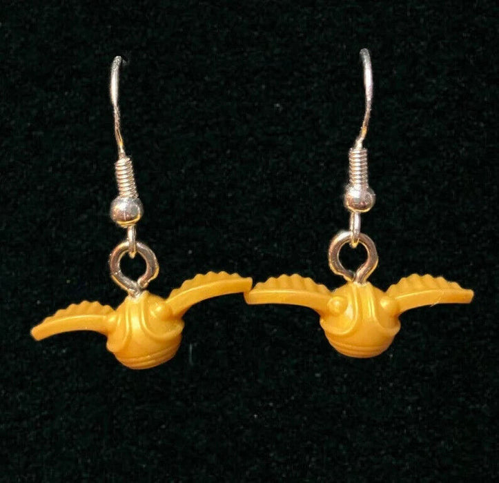 Brickohaulic Golden Snitch Dangle Earrings Handmade with LEGO® Bricks Parts