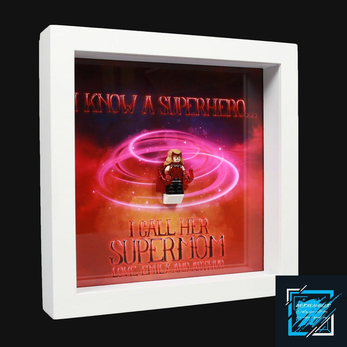 Brickohaulic Personalized Frame Scarlet Witch Minifigure Mother, Mom, Wife Gift