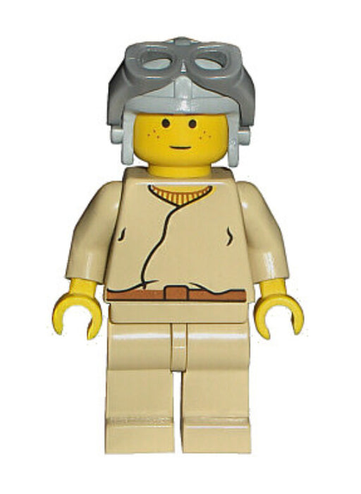 Lego Anakin Skywalker 7131 7171 Light Gray Aviator Cap Star Wars Minifigure