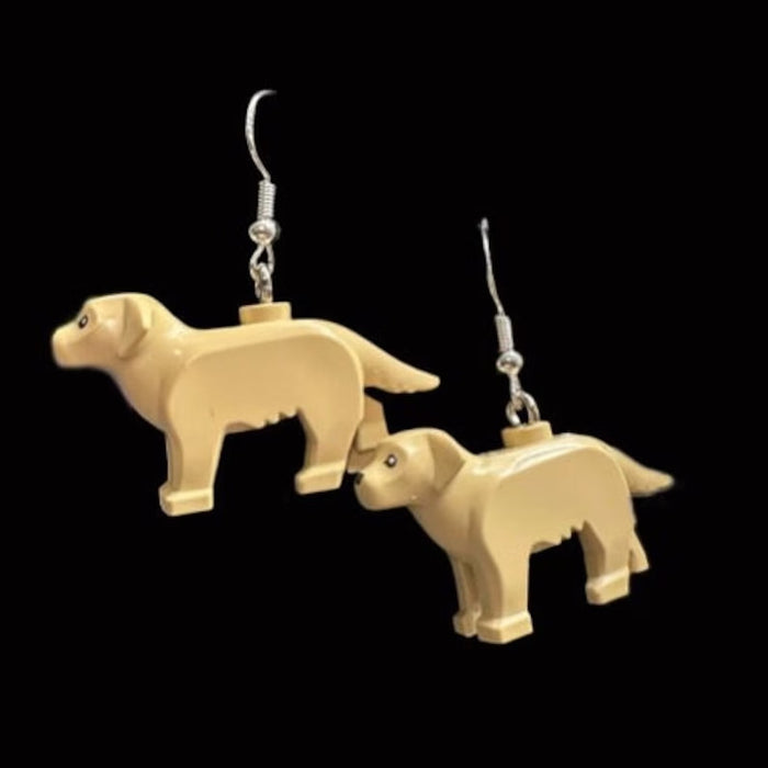 Brickohaulic Golden Retriever Dog Earrings Handmade with LEGO® Bricks Parts