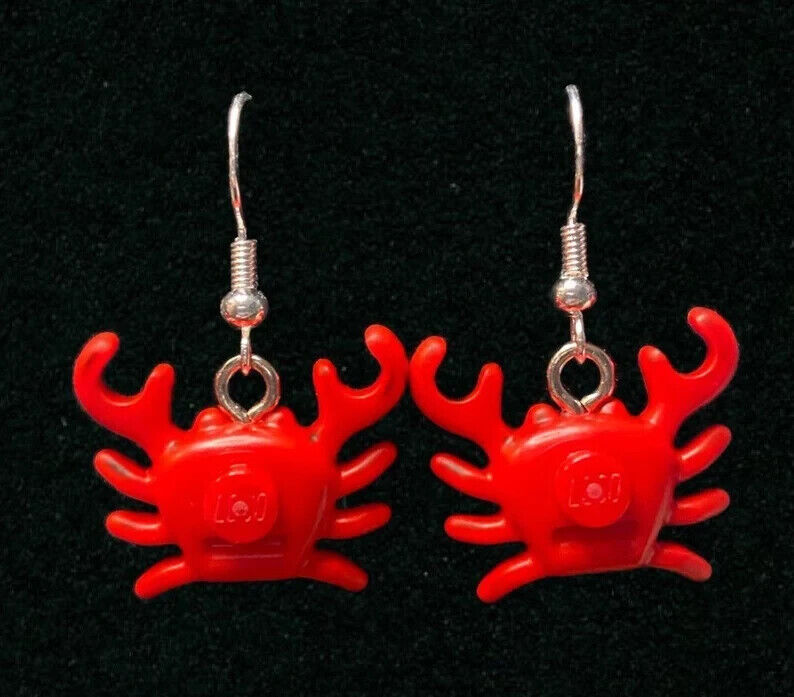 Brickohaulic Crab Earrings Handmade with LEGO® Bricks Parts