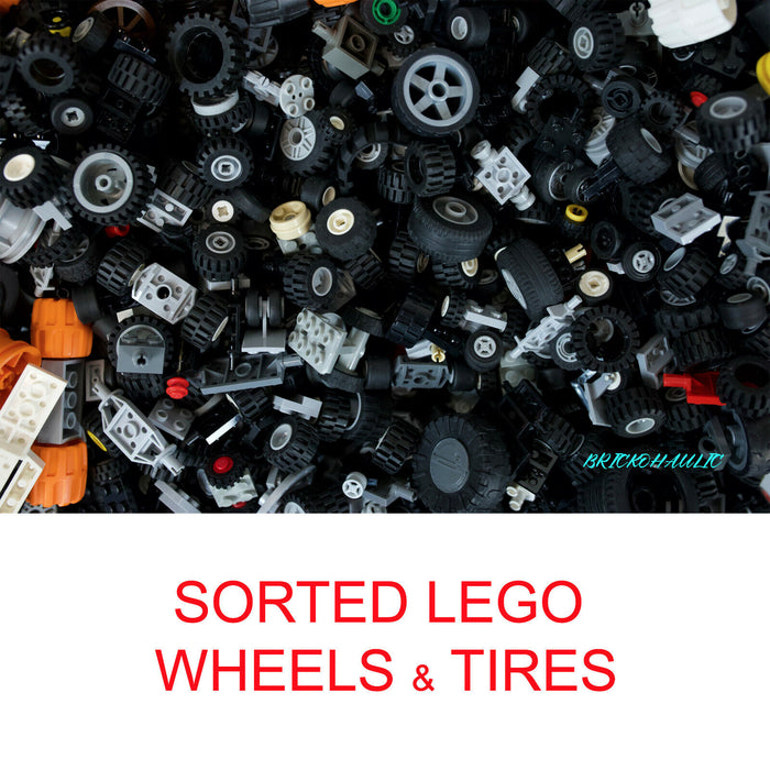 Lego Wheels & Tires 1 Pound Lot Sorted Car Truck Pieces Parts LBS Bulk Assorted