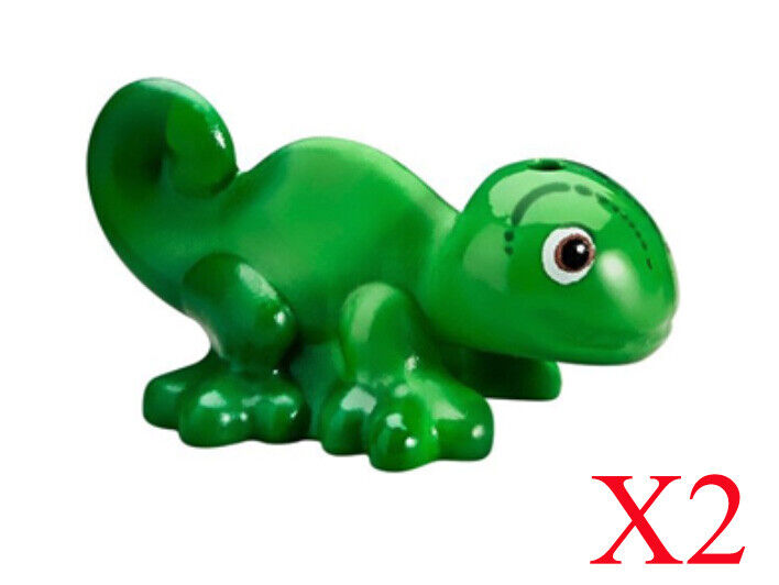 Lego Pascal - Bright Green Chameleon Lizard Friends Animal Minifigure Lot Of 2
