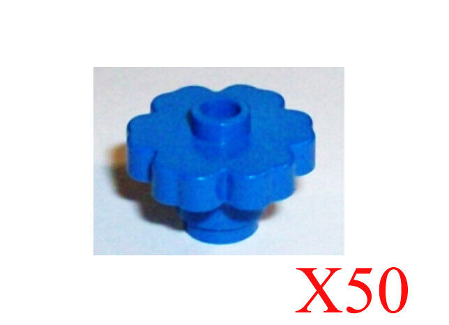 Lego Blue Plant Flower 2 x 2 Rounded - Open Stud Parts Pieces Lot Of 50