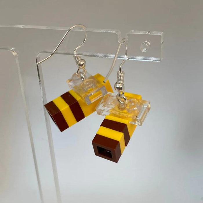 Brickohaulic Bee Drop Earrings Handmade with LEGO® Bricks Parts