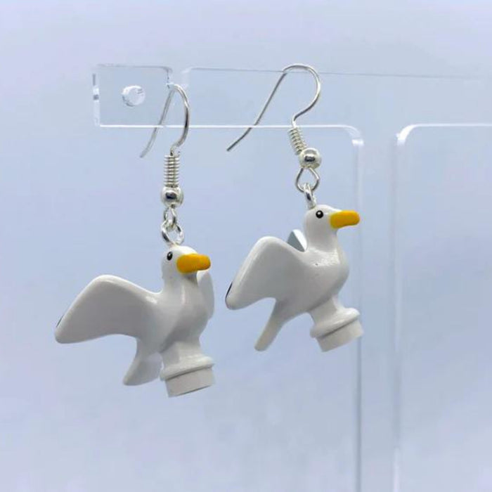 Brickohaulic Seagull Drop Earrings Handmade with LEGO® Bricks Parts