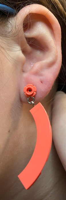 Brickohaulic Coral Flower Dangling Stud Earrings Handmade with LEGO® Brick Parts