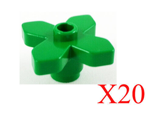 Lego Green Plant Flower 2 x 2 Leaves - Angular Parts Pieces Lot Of 20