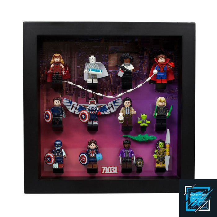 Brickohaulic Black Display Frame Case for Marvel Studios Minifigures 71031