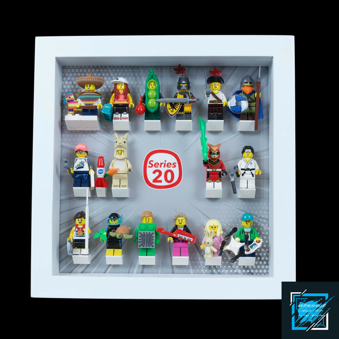 Brickohaulic White Display Frame for Series 20 Minifigures 71027